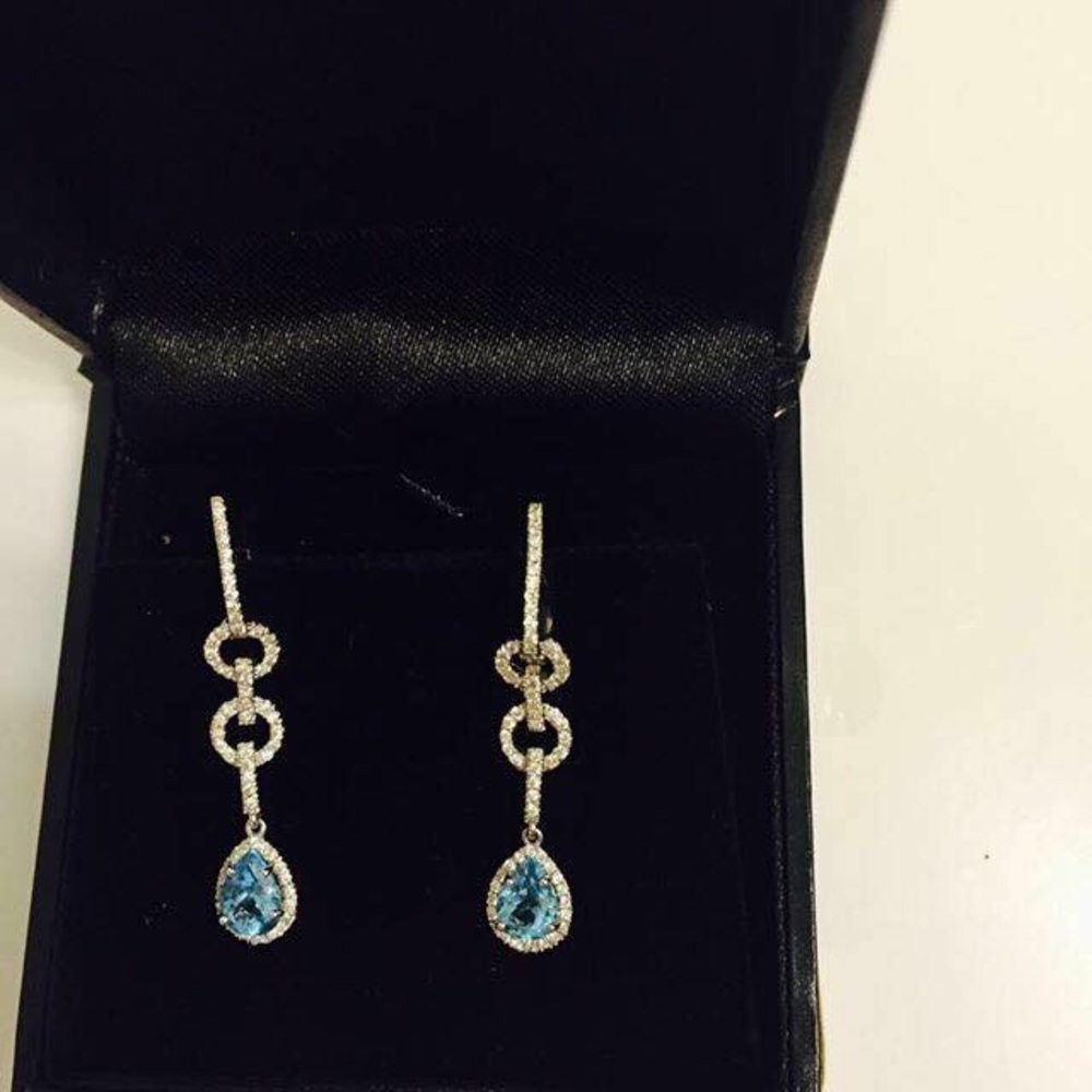 Diamond Topaz Earrings - Picture 4 of 5